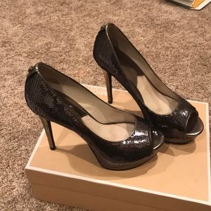 Michael Kors Gunmetal Sequin Josie Peep